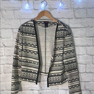 Flirtatious Tribal Printed Sweater Styled Blazer